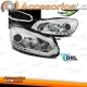 SET FAROS DE DISEÑO GOLF IV- 97-03 CRISTAL CLARO CROMADO H1/H1- +LED LUZ DE CORTA APARIENCIA- LUCES ANTINIEBLA