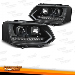 FAROS VW T5 10-15 TRU DRL LOOK VW T6 NEGROS