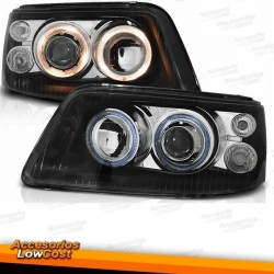 FARO OJOS DE ANGEL Y LUCES DIURNAS VW T5 03-10 CRISTAL CLARO/NEGRO