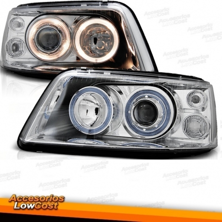 FAROIS ANGEL EYES / LUZ DIURNA / VW T5 / 03-10 FUNDO CROMADO
