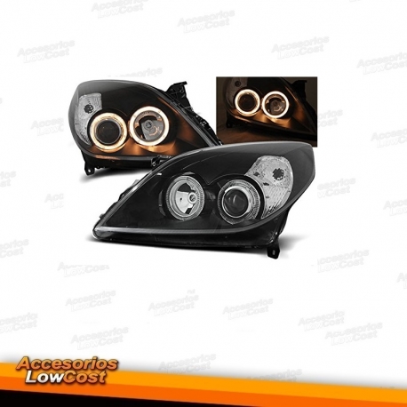 FAROIS ANGEL EYES OPEL VECTRA C (05-08) E OPEL SIGNUM (05-08). FUNDO PRETO