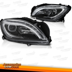 Faros delanteros para MERCEDES W166 con luz diurna fondo negro