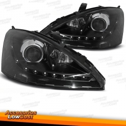 FAROIS LUZ DIURNA LED COM PISCAS / FORD FOCUS / 98-01 FUNDO PRETO