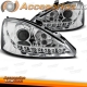 FAROIS LUZ DIURNA LED / FORD FOCUS / 98-04 FUNDO CROMADO