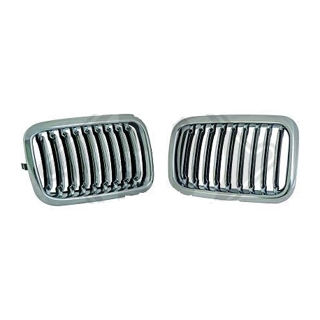 GRELHAS FRONTAIS BMW E36 / 91-96 CROMADO PRETO