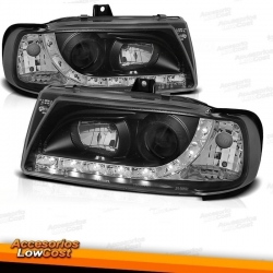 FAROS LUZ DIURNA LED IBIZA Y CORDOBA 6K (95-99). CRISTAL CLARO/NEGRO.