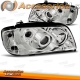 FARÓIS MERCEDES  W202. (93-00) FUNDO CROMADO