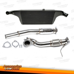 KIT INTERCOOLER + DOWNPIPE AUDI A3 TT CON CATALIZADOR DE 200 CELDAS