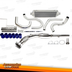 INTERCOOLER + DOWNPIPE PARA AUDI SEAT VW CON CATALIZADOR DE 200 CELDAS