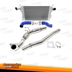 INTERCOOLER + DOWNPIPE PARA AUDI S3 TTS SEAT VW GOLF 6 R CON CATALIZADOR 200 CELDAS