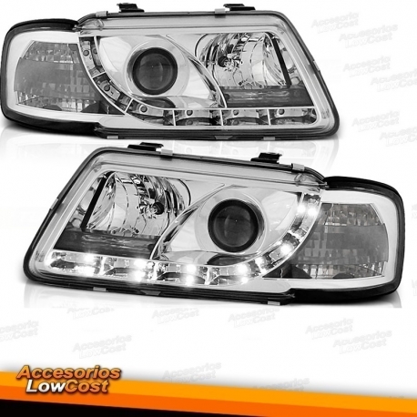 FAROS LUZ DIURNA LED Y LUPA AUDI A3 8L