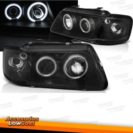 FAROIS ANGEL EYES CCFL / AUDI A3 / 96-00 FUNDO PRETO