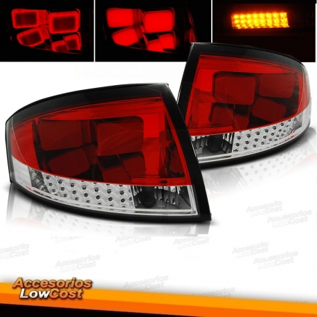 FAROLINS TRASEIROS LED TIPO LEXUS / AUDI TT 8N 98-05 FUNDO CROMADO