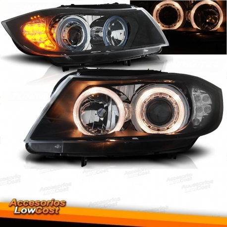 FAROS CON OJOS ANGEL Y LED BMW SERIE 3. E90 Y E91.