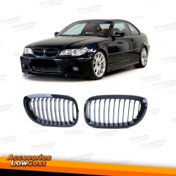 REJILLAS DELANTERAS PARA BMW SERIE 3 E46 COUPÈ/CABRIO (2003-2007) NEGRO BRILLO