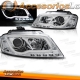 FARÓIS COM LUZ DIURNA TFL / AUDI A3 8P / 08-12  FUNDO CROMADO