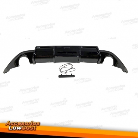 Difusor Trasero Volkswagen Golf 7 look TRC Negro Brillante