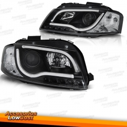 FAROS AUDI A3 8P LUZ DIURNA REAL TUBE LIGHT FONDO NEGRO