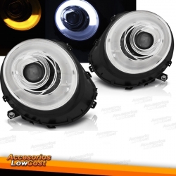 FAROS MINI COOPER R56 R57 06-14 TUBE LIGHT + INTERMITENTE LED FONDO CROMO