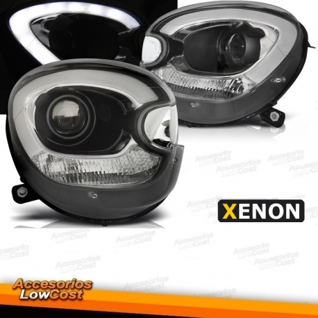 FAROS BMW E46,01-05- 4 PUERTAS-ANILLOS+MOTOR- H7+H7