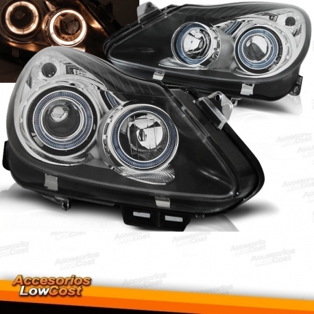 FAROIS OPEL CORSA D ANGEL EYES 06 FUNDO PRETO