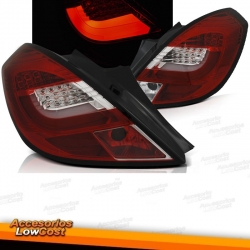 PILOTOS LED BAR OPEL CORSA D 3P 06-14 ROJOS