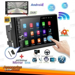 NAVEGADOR MULTIMEDIA 2 DIN UNIVERSAL CON ANDROID 8.1 GPS  7'' HD TÁCTIL, USB SD