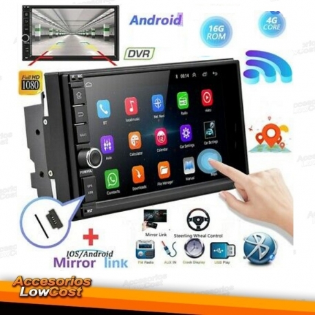 RADIO 2 DIN GPS DVD HD TÁCTIL 7'' CON USB FRONTAL.