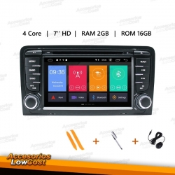 RADIO NAVEGADOR GPS 7" HD ESPECIFICA PARA AUDI A3 8P 2003-2011