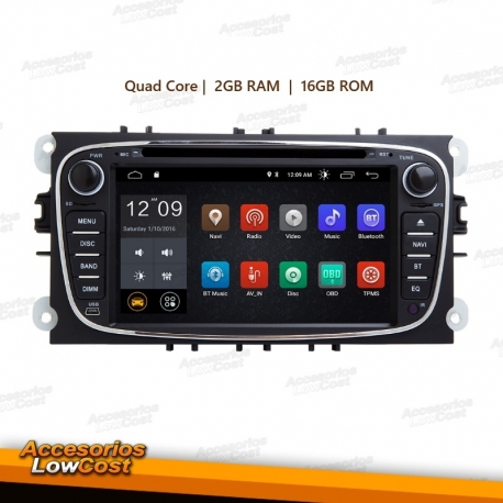 RADIO NAVEGADOR GPS DOBLE 2 DIN 7r TACTIL CON DVD ESPECIFICO PARA FORD