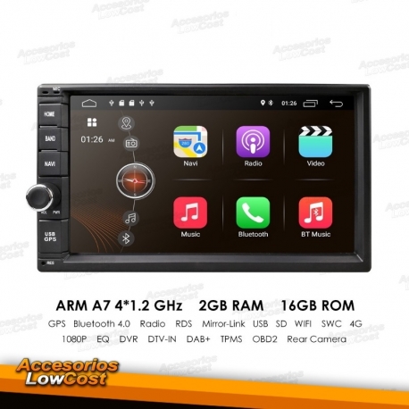 RADIO GPS DVD 7 PULGADAS HD TACTIL BLUETOOTH MANOS LIBRES