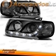 FARÓIS COM LUZ DIURNA LED / VW POLO / 94-99 FUNDO PRETO