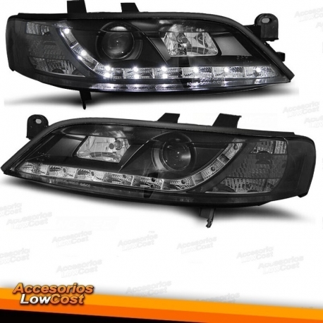 FAROIS LUZ DIURNA LED OPEL VECTRA B 95-98. FUNDO PRETO