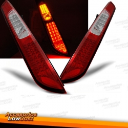 PILOTOS LED FORD FOCUS 04-08 COLOR ROJO-CROMO.