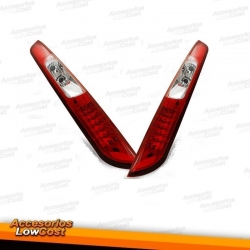 PILOTOS FORD FOCUS MK2 04-08 LED ROJO CROMO