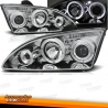 FARÓIS ANGEL EYES / FORD FOCUS / 04-08 FUNDO CROMADO