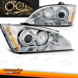 FAROS OJOS ANGEL FORD FOCUS II 04-08 CROMADOS H1 H7