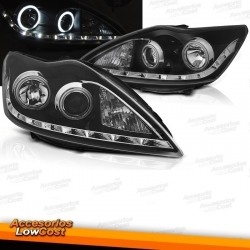 FORD FOCUS II 08-10 FAROS OJOS ANGEL CCFL NEGRO