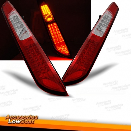 FAROLINS TRASEIROS LED / FORD FOCUS 3/5P / 08-11 VERMELHO BRANCO