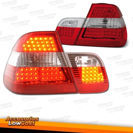 PILOTOS LED BMW E46, 98-01 SOLO BERLINA - CRISTAL CLARO ROJO BLANCO