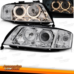 FAROS CON OJOS ANGEL AUDI A6 4B (97-01). FONDO CROMO