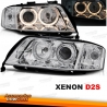 FARÓIS ANGEL EYES / AUDI A6 4B / 99-01 PRETO CROMADO