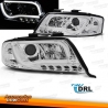 FARÓIS XENON D2S+H7 / AUDI A6 4B 97-01 FUNDO CROMADO