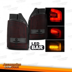 PILOTOS VW T5 10-15 LIGHT BAR ROJO AHUMADO