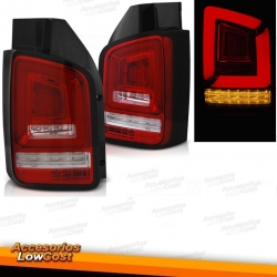 PILOTOS VW T5 10-15 FULL LED DINÁMICOS ROJO CLARO