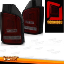 PILOTOS VW T5 10-15 FULL LED DINÁMICOS ROJO AHUMADO