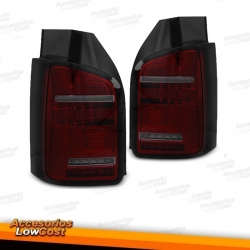 PILOTOS VW T5 10-15 FULL LED DINÁMICOS ROJO AHUMADO