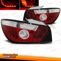 FAROLINS TRASEIROS LED / SEAT IBIZA 3P 08+ VERMELHO BRANCO