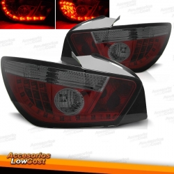 FAROLINS TRASEIROS LED / SEAT IBIZA 3P 08+ VERMELHO ESCURECIDO