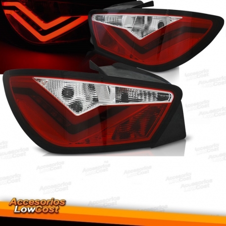 PILOTOS TRAS. LED BAR IBIZA,08++- 3-PUERTAS- CRISTAL ROJO BLANCO